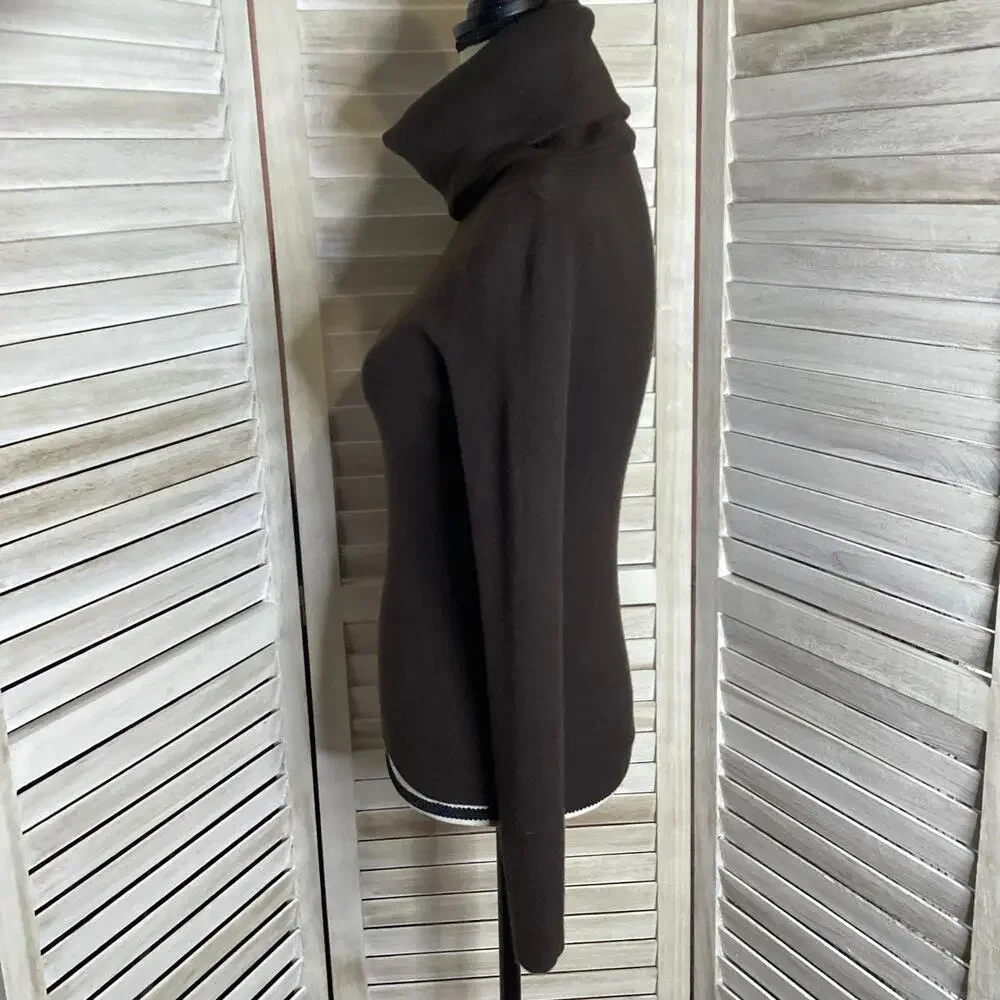Vintage Celine Brown Cashmere Ribbed Turtleneck Sweater L